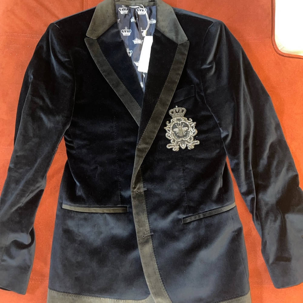 Dolce and Gabbana Velvet embroidered blazer